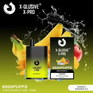 x qlusive x pro mango banana – 5500 puffs.webp