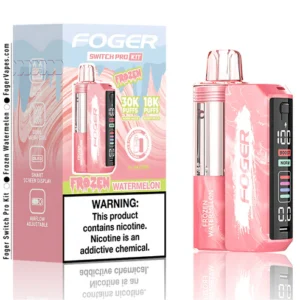 frozen watermelon foger switch pro 30k puffs disposable kit box.webp